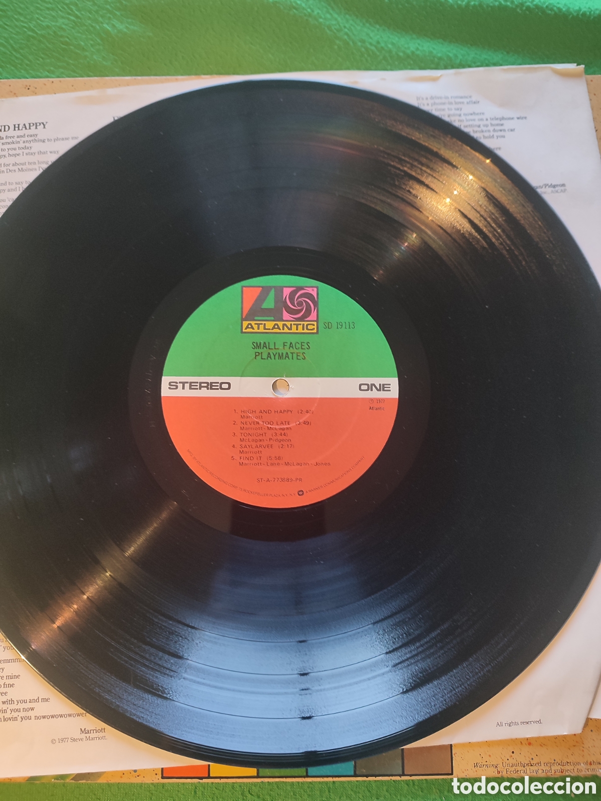 Discos de vinilo: Small Faces - Playmates Edici&oacute;n USA 1977 - Foto 4