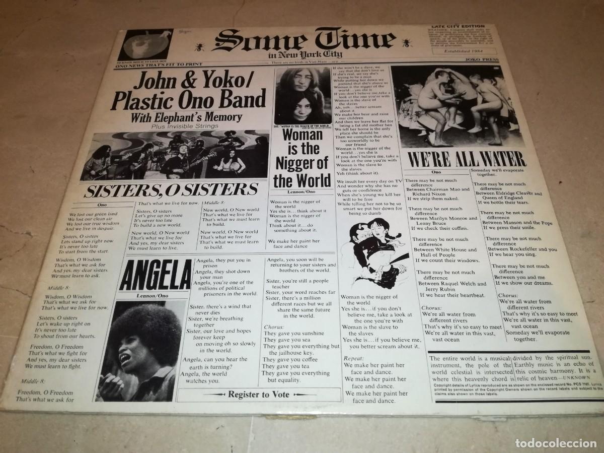 Discos de vinilo: JOHN LENNON & YOKO-PLASTIC ONO BAND-ELEPHANT&acute;S MEMORY-SOME TIME IN NEW YORK CITY-DOBLE LP