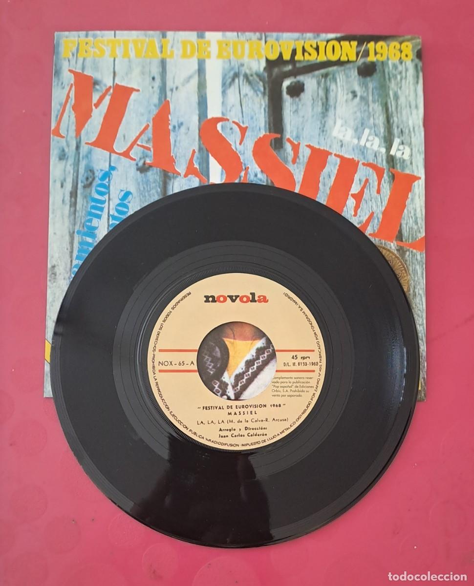 Discos de vinilo: SINGLE MASSIEL LA LA LA - A&Ntilde;O 1968 NOVOLA - Foto 2