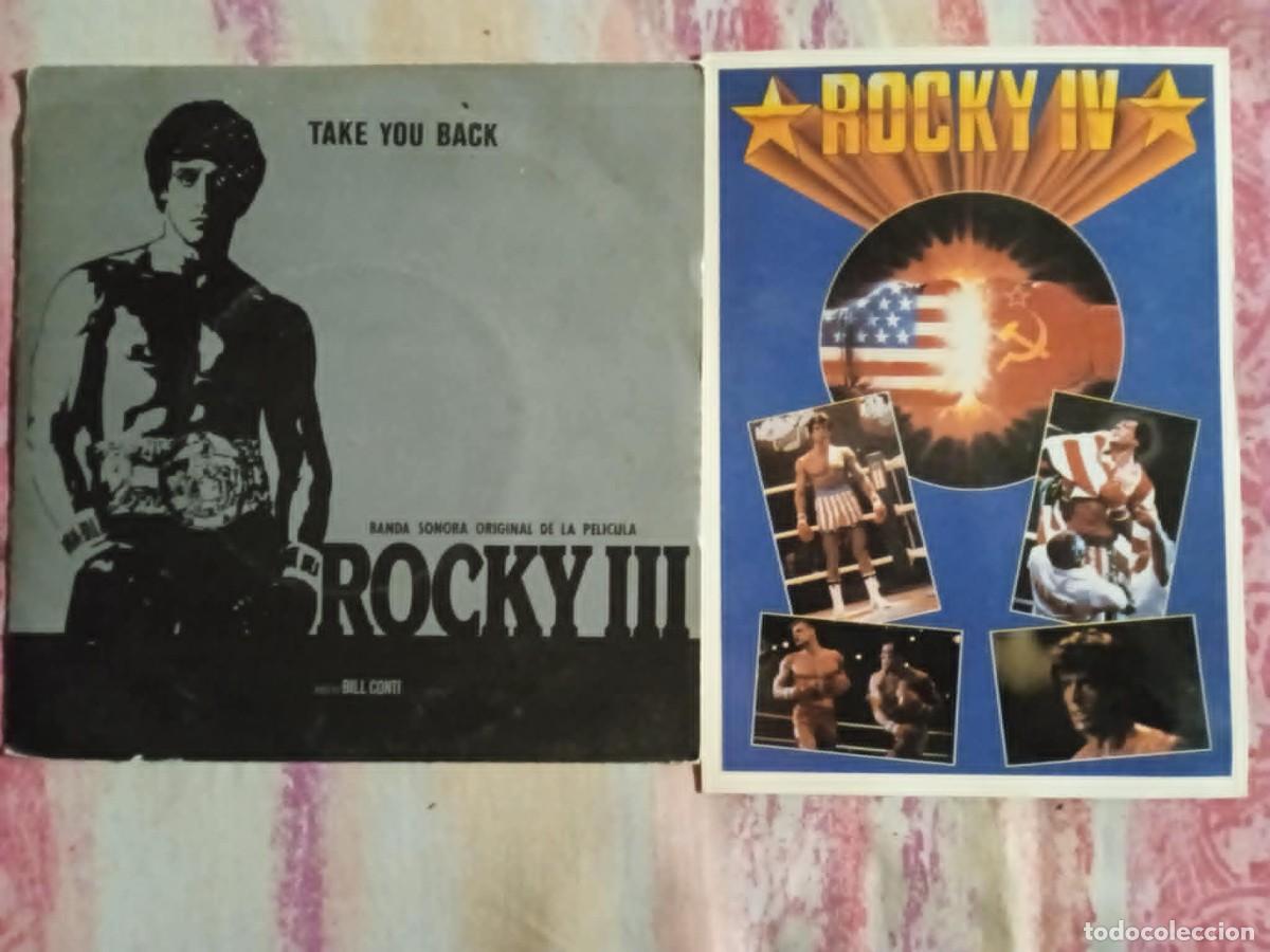 Discos de vinilo: rocky - 3 single bso - 4 postal - stallone - boxeo - Foto 1