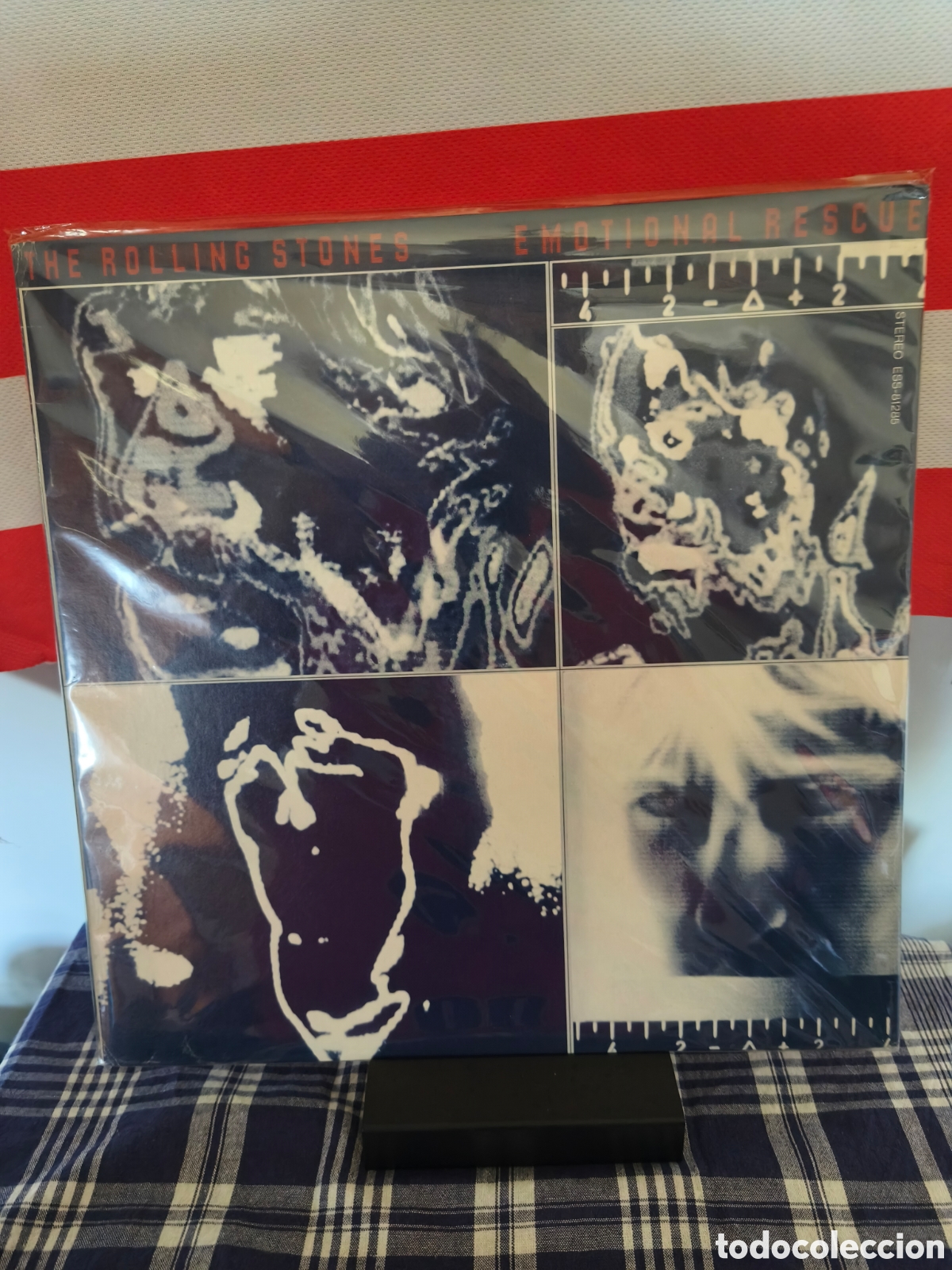 Discos de vinilo: The Rolling Stones: Emotional Rescue LP Jap&oacute;n 1980 completo p&oacute;ster Nuevo
