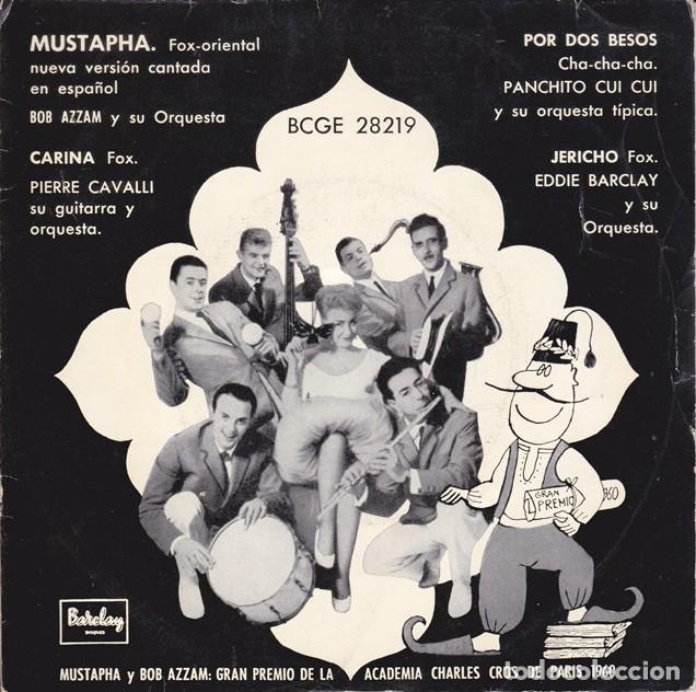 Discos de vinilo: Bob Azzam &ndash; Mustapha; Carina; Por dos besos; Jericho &ndash; BARCLAY 28219 &ndash; 1960