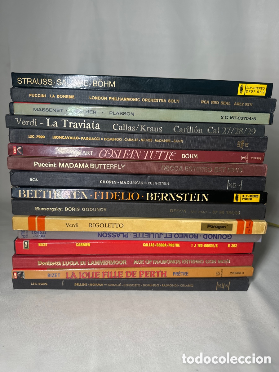 Discos de vinilo: COLECCI&Oacute;N DE LP'S DE &Oacute;PERA, ESTUCHES R&Iacute;GIDOS, EDICIONES CON FOLLETOS, LETRAS.... LOTE DE DISCOS