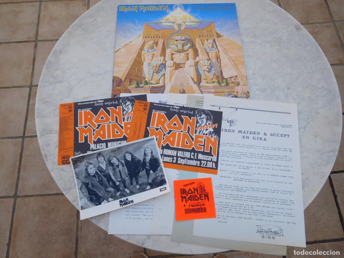 Discos de vinilo: Iron Maiden. LP. Powerslave. Edici&oacute;n espa&ntilde;ola promo radio. EMI &lrm;068-24 02001