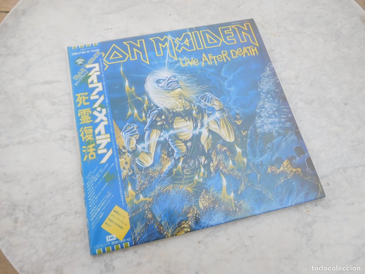 Discos de vinilo: Iron Maiden. 2 LPs. Live after death. Edici&oacute;n japonesa. EMI EMS-67180 81