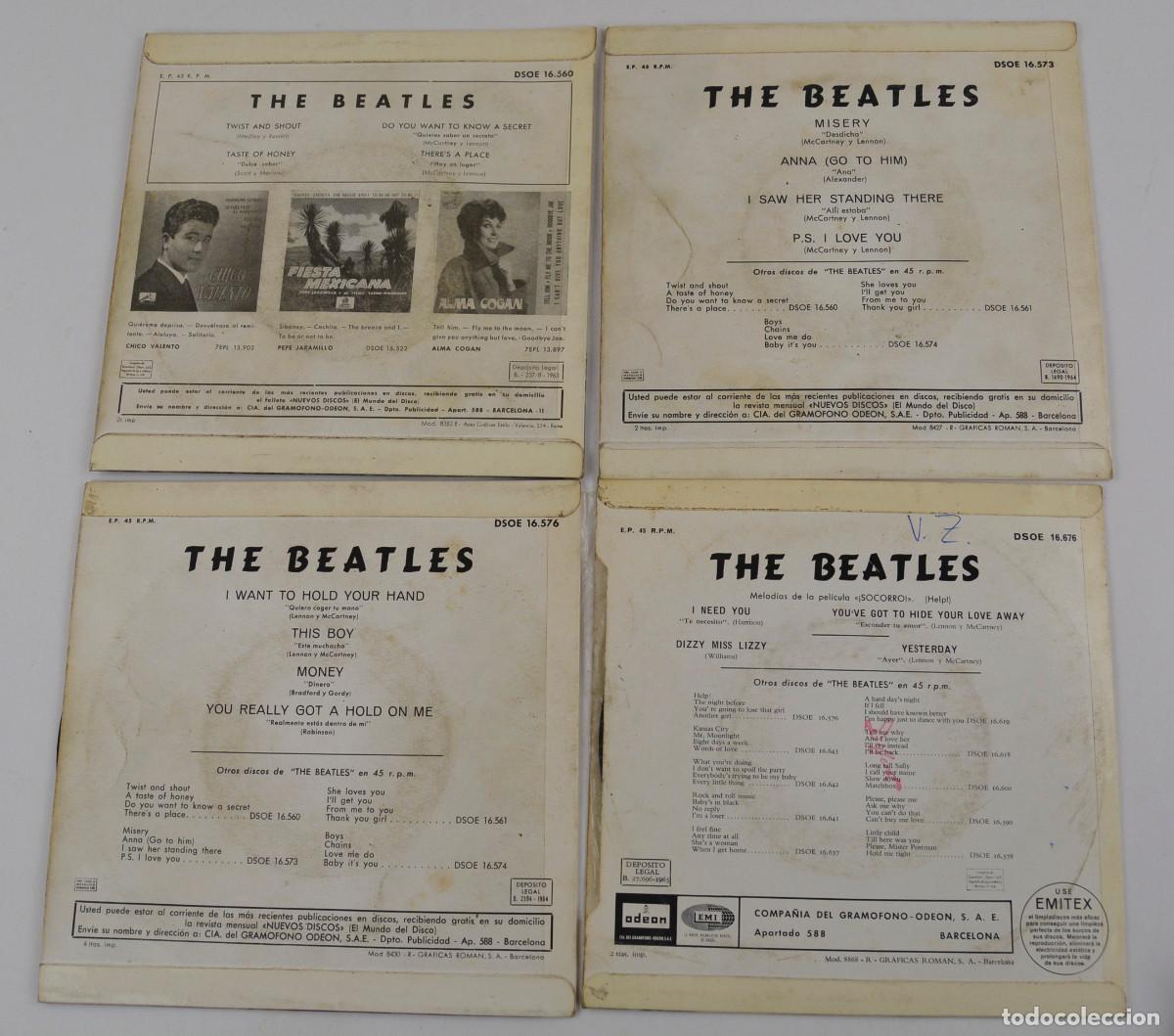 Discos de vinilo: 4 singles de LOS BEATLES. - Foto 2