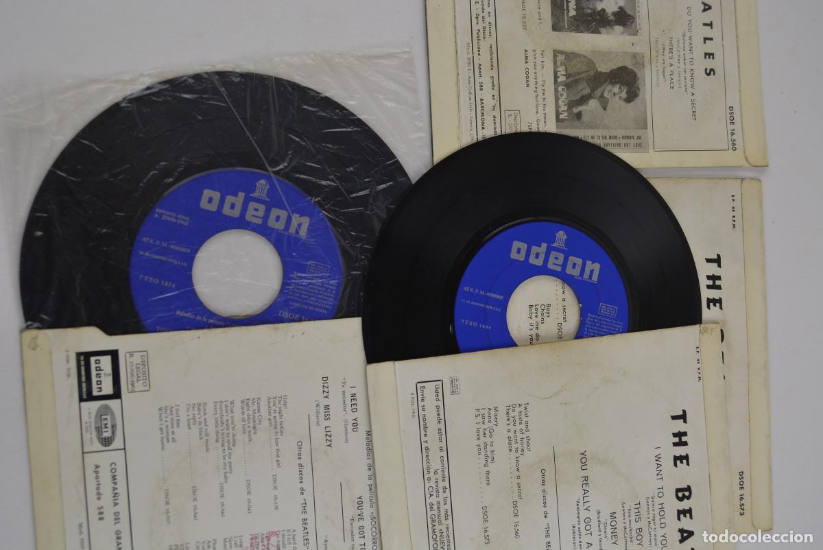 Discos de vinilo: 4 singles de LOS BEATLES. - Foto 5