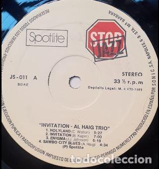 Discos de vinilo: Invitation - Al Haig Trio - Foto 3