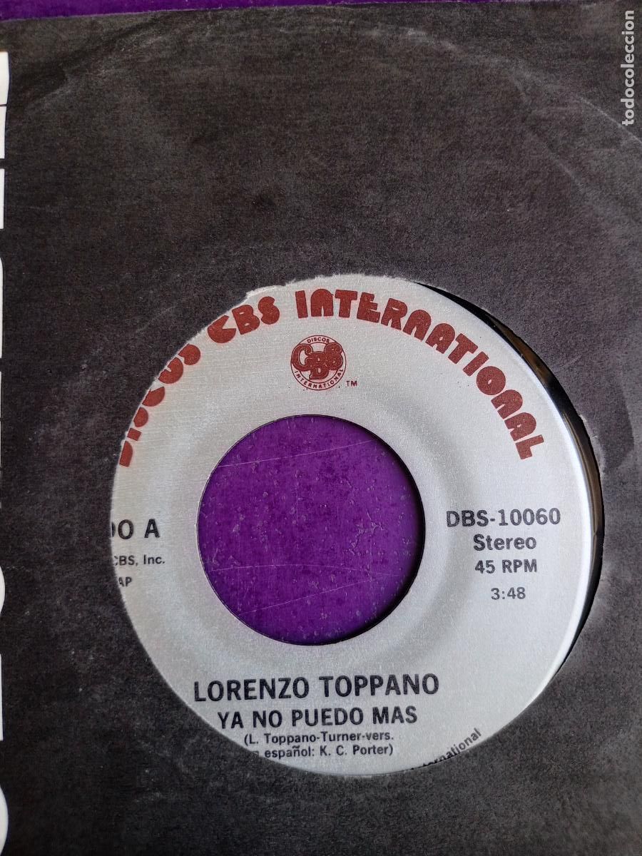 Discos de vinilo: Lorenzo Toppano &ndash; Ya No Puedo Mas - SG CBS 1985 - ROCK 80'S - MUY POCO USO