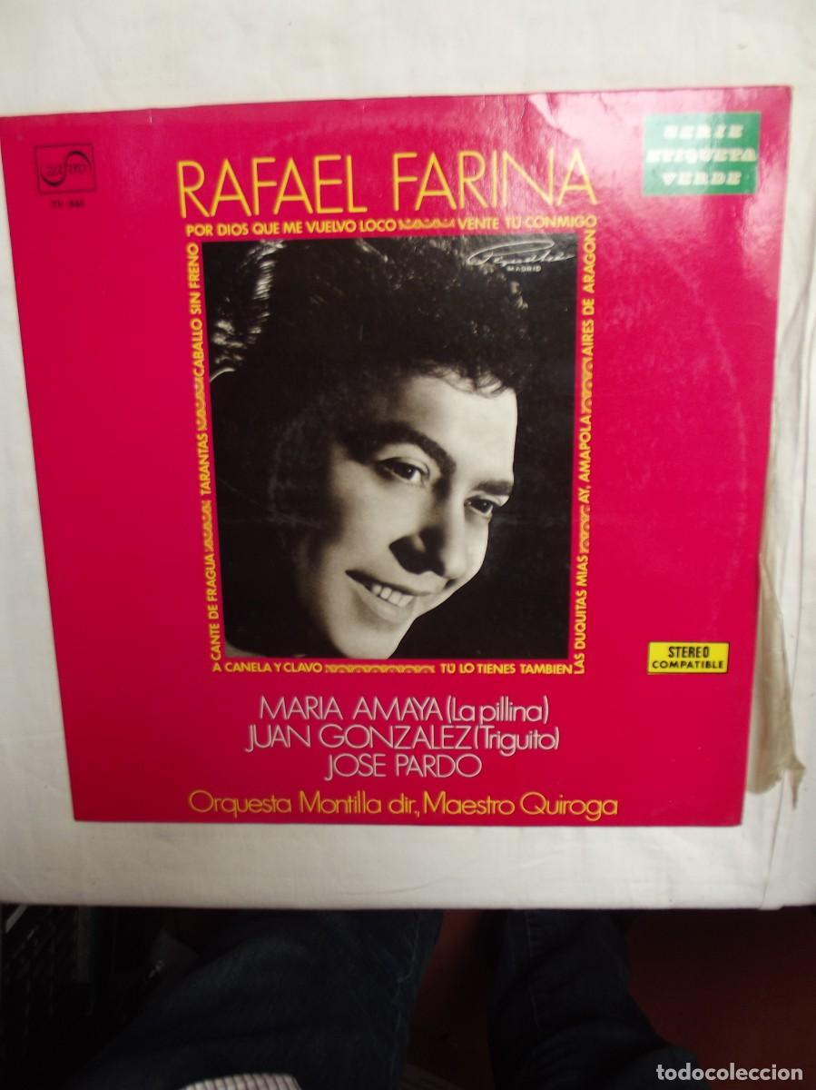 Discos de vinilo: LP RAFAEL FARINA CON LA ORQUESTA MONTILLA DIR MAESTRO QUIROGA ( SIN PROBAR )