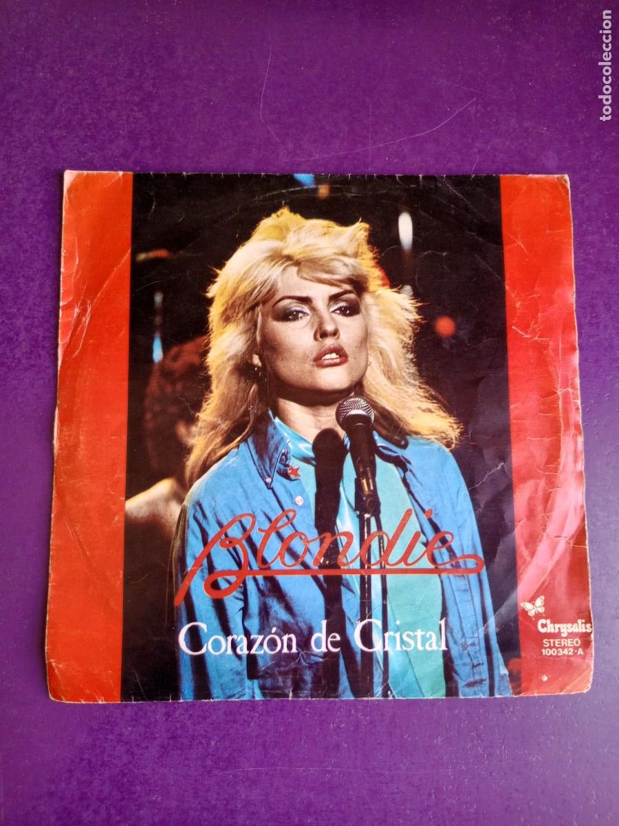 Discos de vinilo: BLONDIE &lrm;&ndash; CORAZ&Oacute;N DE CRISTAL - SG CHRYSALIS 1979 - NEW WAVE POP DISCO - POCO USO