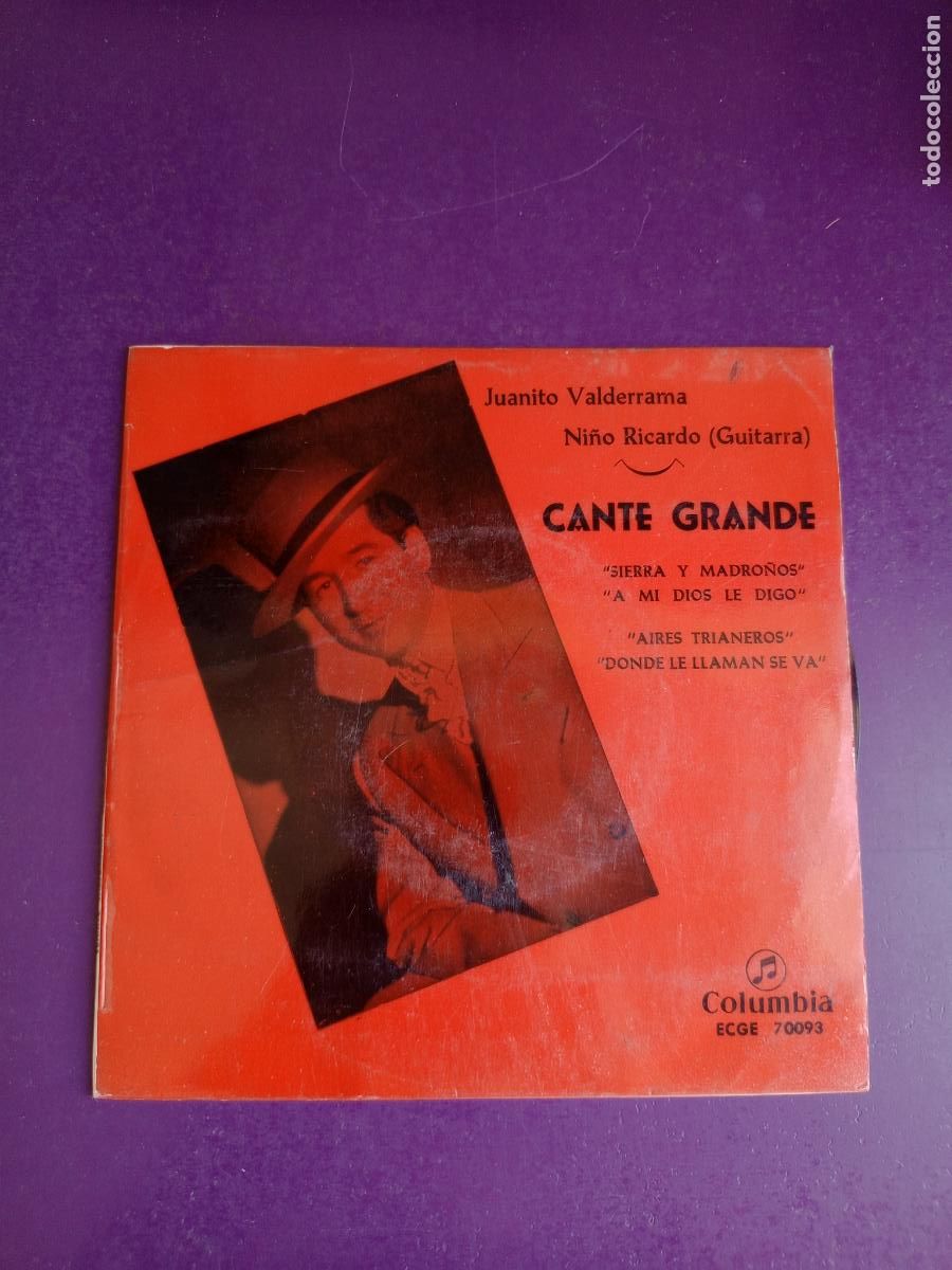 Discos de vinilo: Juanito Valderrama + Ni&ntilde;o Ricardo &ndash; Cante Grande - sierra y madro&ntilde;os EP COLUMBIA 1962 - FLAMENCO