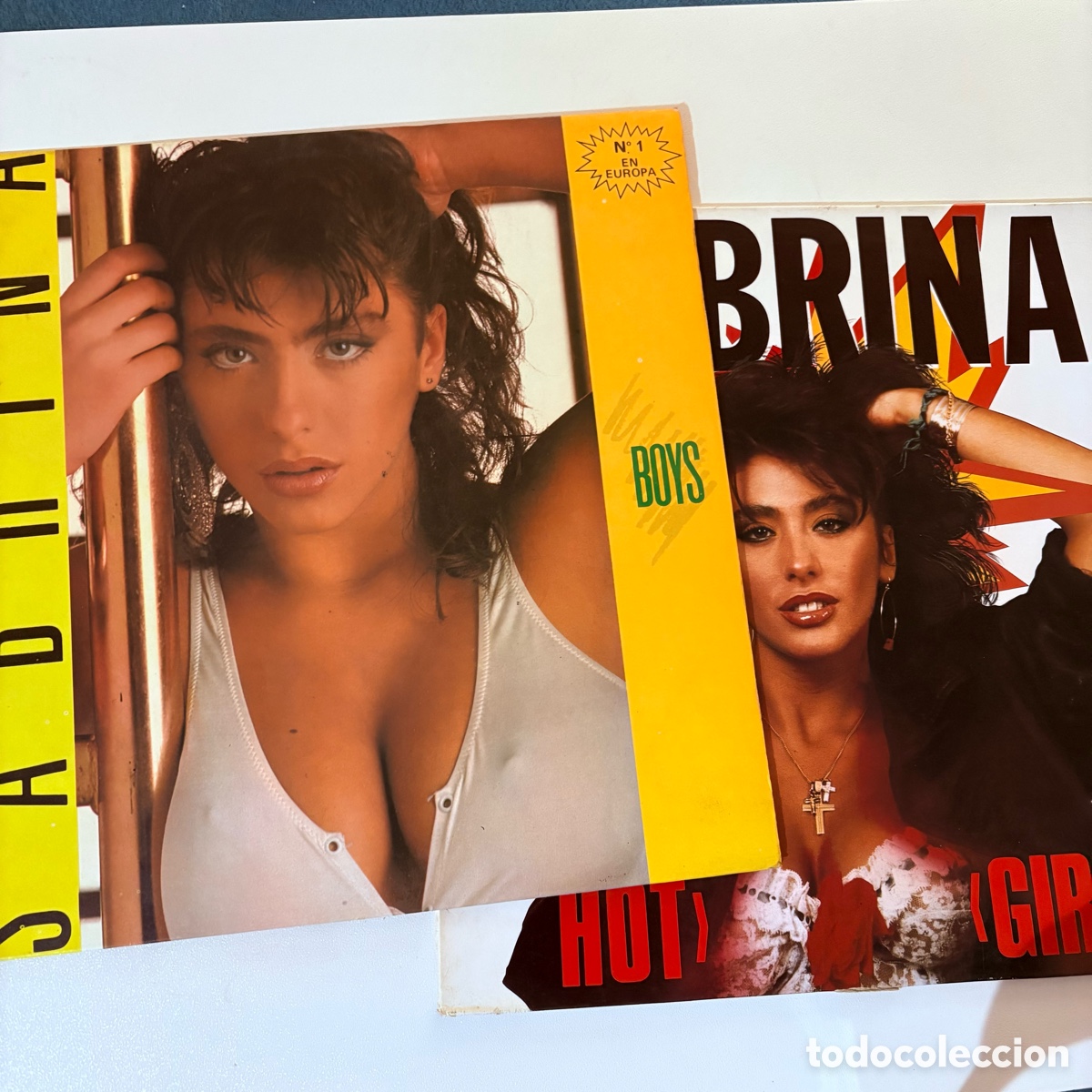 Discos de vinilo: lote maxi 12'' Sabrina &ndash; Boys de 1987 y hot girl de 1988