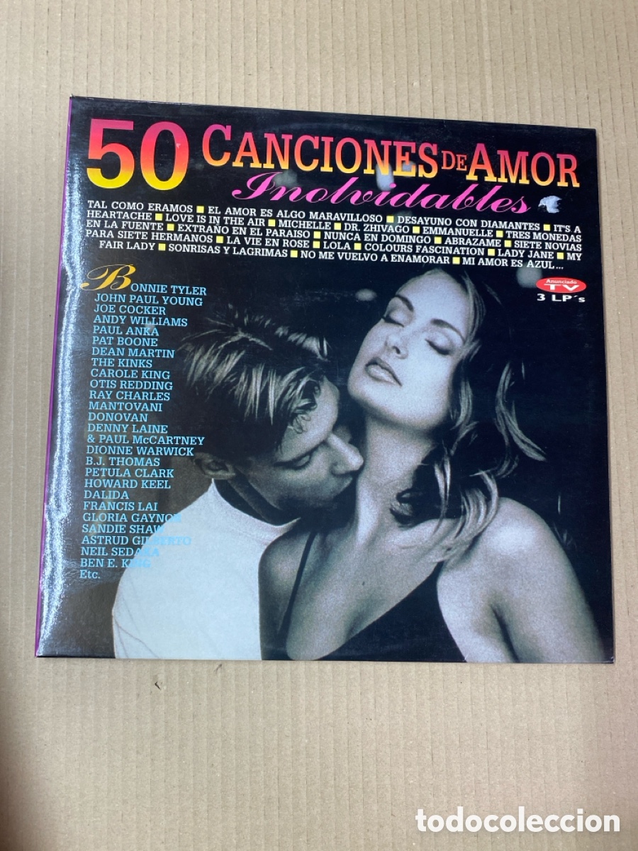 Discos de vinilo: 3xLP 50 CANCIONES DE AMOR INOLVIDABLES.