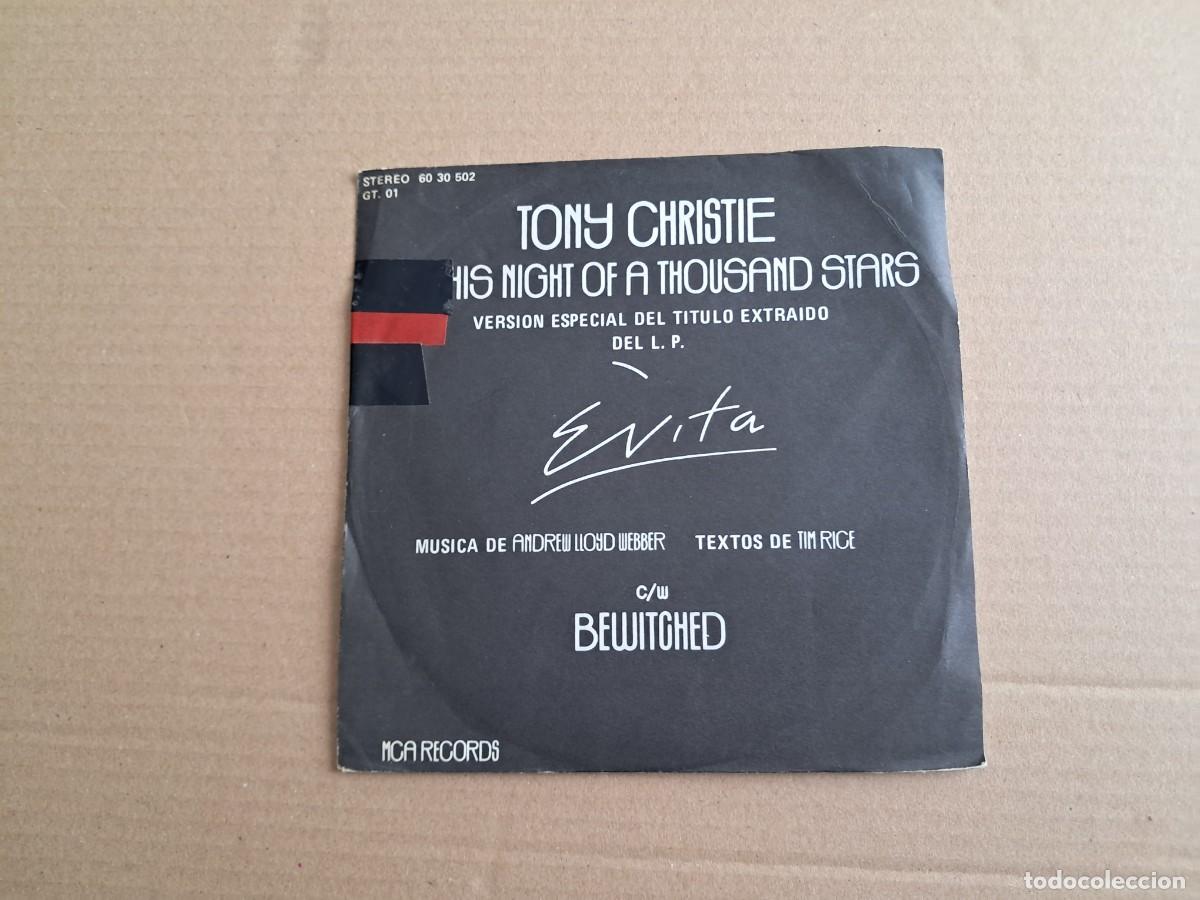 Discos de vinilo: TONY CHRISTIE - THIS NIGHT OF A THOUSAND STARS SINGLE PROMOCIONAAL 1977 EDICION ESPA&Ntilde;OLA