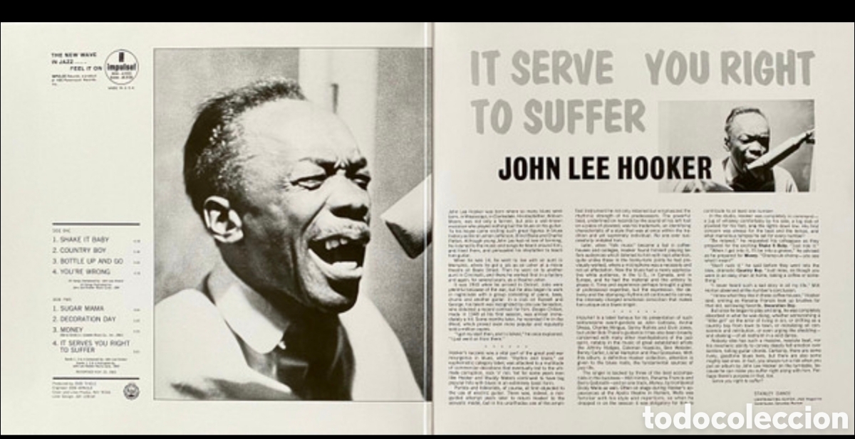 Discos de vinilo: John Lee Hooker - It Serve You Right To Suf - Foto 2