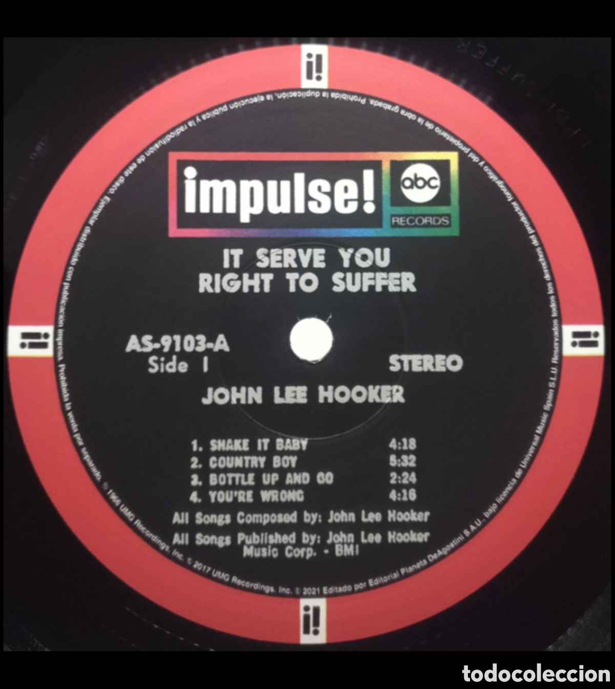 Discos de vinilo: John Lee Hooker - It Serve You Right To Suf - Foto 4