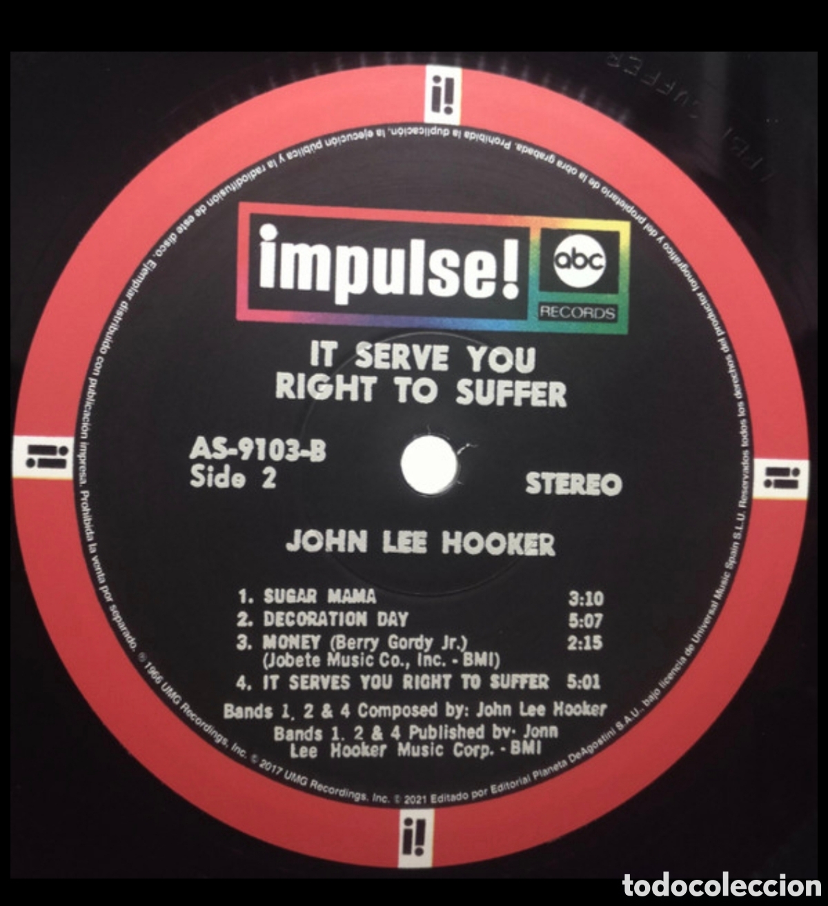 Discos de vinilo: John Lee Hooker - It Serve You Right To Suf - Foto 5