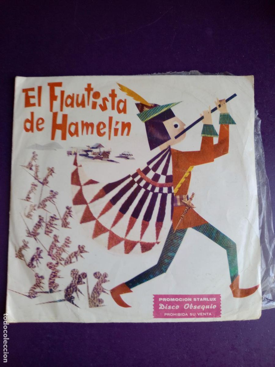 Discos de vinilo: EL FLAUTISTA DE HAMELIN - SG MARFER 1967 - CUENTO INFANTIL - POCO USO - ILUSTRADOR FARTUN