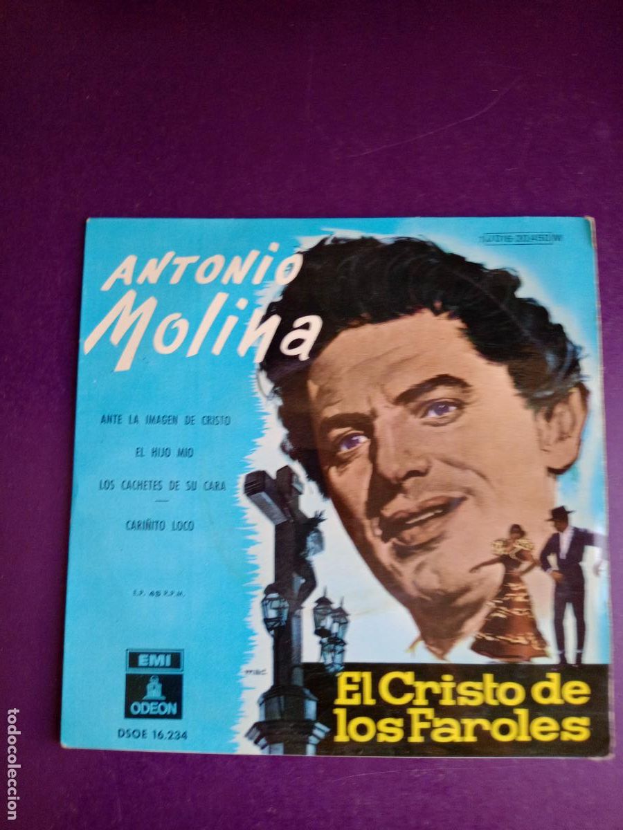 Discos de vinilo: ANTONIO MOLINA - ANTE LA IMAGEN DE CRISTO +3 - EP ODEON 1958 - COPLA - BSO EL CRISTO DE LOS FAROLES