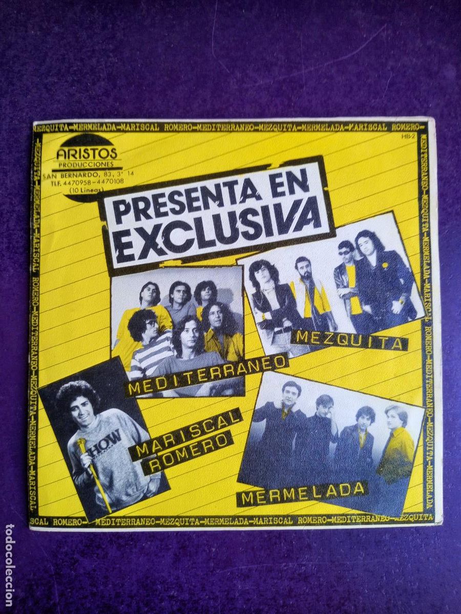 Discos de vinilo: MEZQUITA - MEDITERRANEO - MERMELADA - MARISCAL ROMERO - EP CHAPA 1981 - HARD ROCK, BLUES, PROGRESIVO