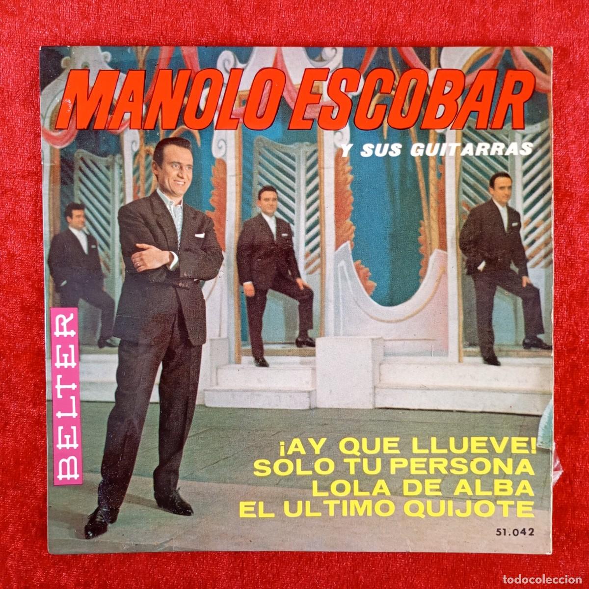 Discos de vinilo: MANOLO ESCOBAR Y SUS GUITARRAS - &iexcl;AY QUE LLUEVE! - SINGLE VINILO - DISCO - 51.042 / 24