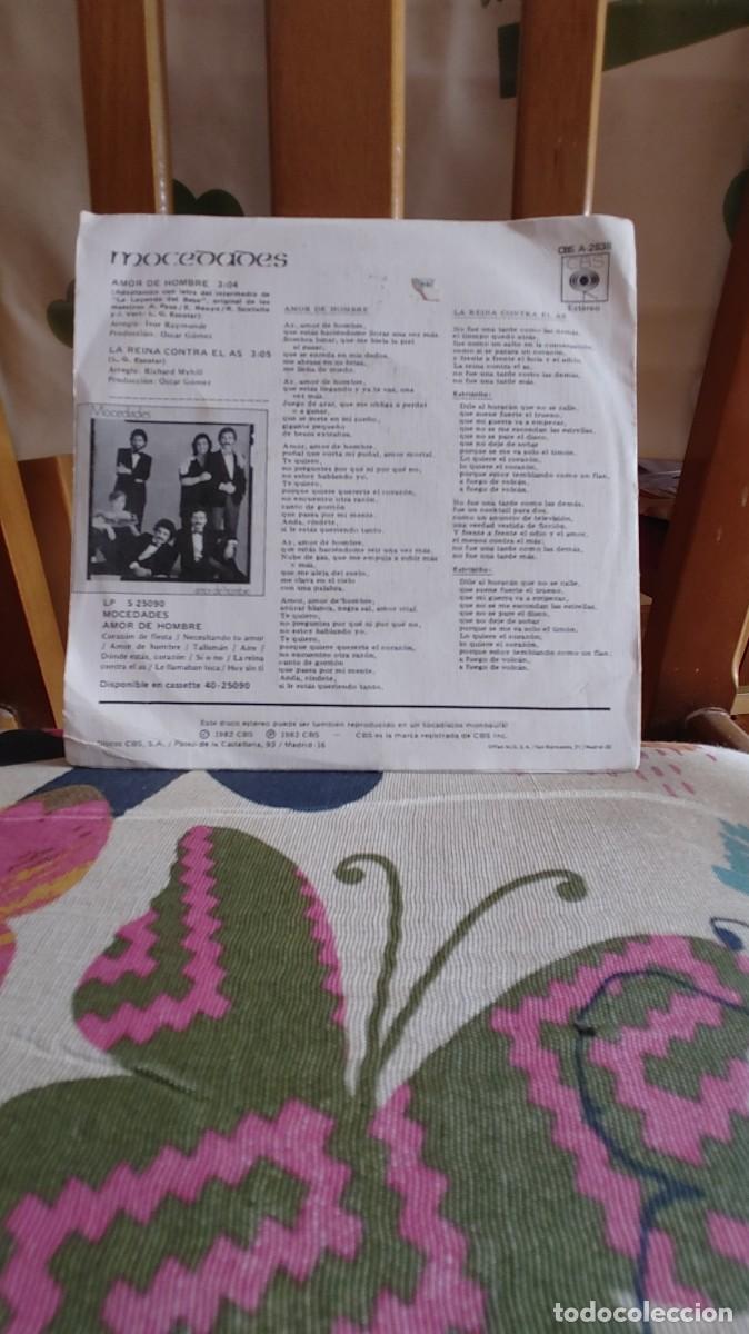 Discos de vinilo: MOCEDADES-SINGLE AMOR DE HOMBRE - Foto 2
