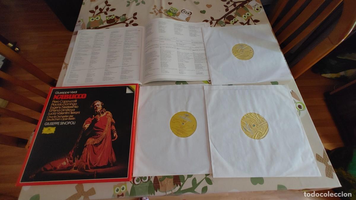 Discos de vinilo: NABUCCO-CAJA BOX 3 LPS CON LIBRETO-NUEVO - Foto 2