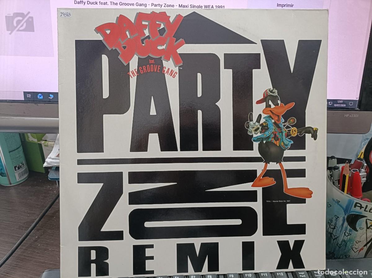 Discos de vinilo: Daffy Duck feat. The Groove Gang - Party Zone - Maxi Single WEA 1991