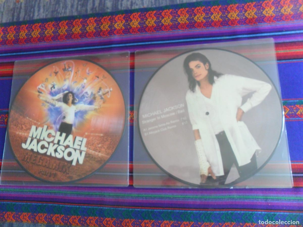Discos de vinilo: MICHAEL JACKSON INMORTAL PICTURE DISC ED LIMITADA MEGAMIX PART 1 Y STRANGER IN MOSCOW BAD. MUY RAROS