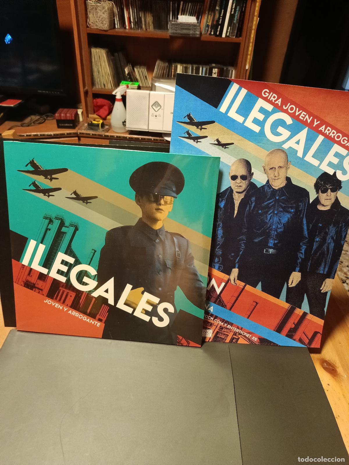 Discos de vinilo: LP ILEGALES VERSION VINILO NEGRO CON TARJETA FIRMADA + CARTEL GIRA 2005 GIJON PEPETO