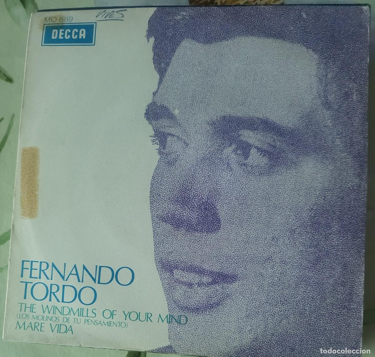 Discos de vinilo: Fernando Tordo single sello Decca editado en Espa&ntilde;a a&ntilde;o 1969 promocional...