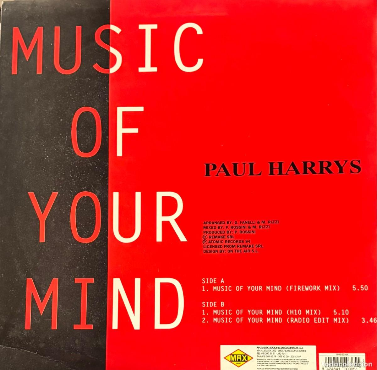 Discos de vinilo: LP MAXI SINGLE PAUL HARRYS-MUSIC OF YOUR MIND. LP-SEXT-1330