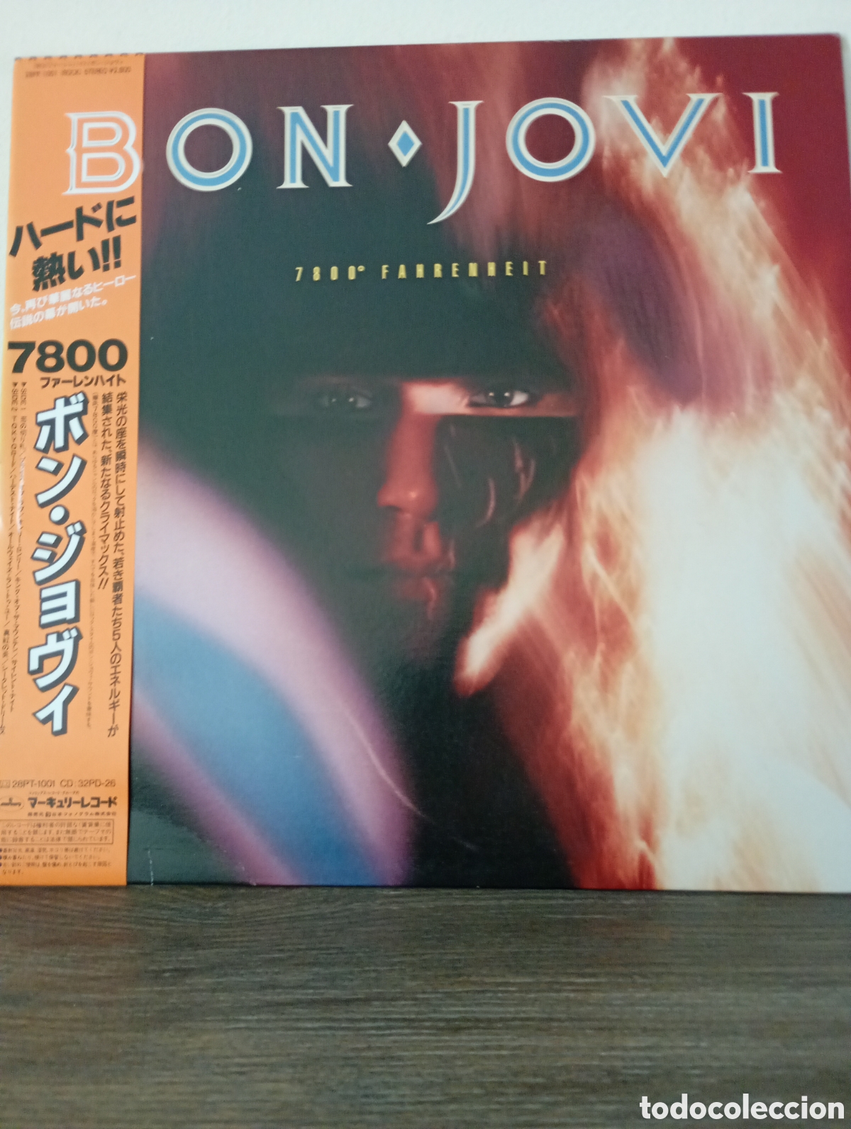 Discos de vinilo: Bon Jovi, 7800 Fahrenheit 1985. Made in Japan + Obi y encartes.