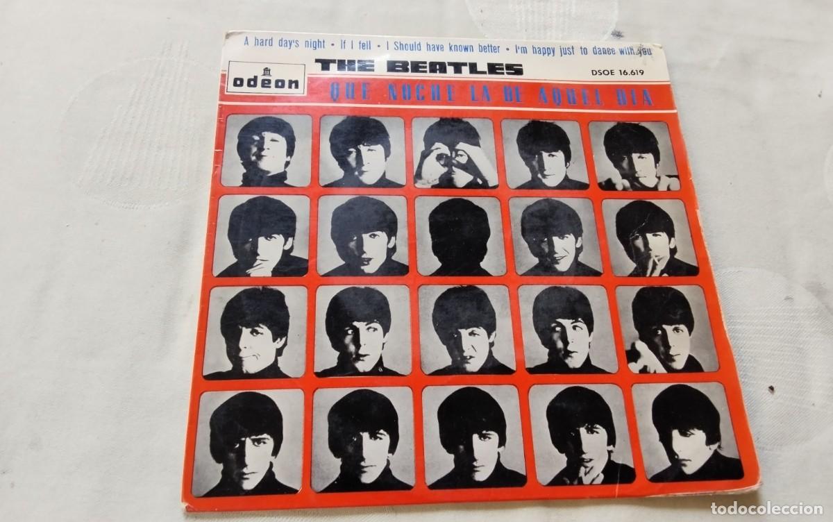 Discos de vinilo: DISCO SINGLE DE VINILO DE THE BEATLES &rdquo;QUE NOCHE LA DE AQUEL DIA &rdquo; , VER DESCRIPCION