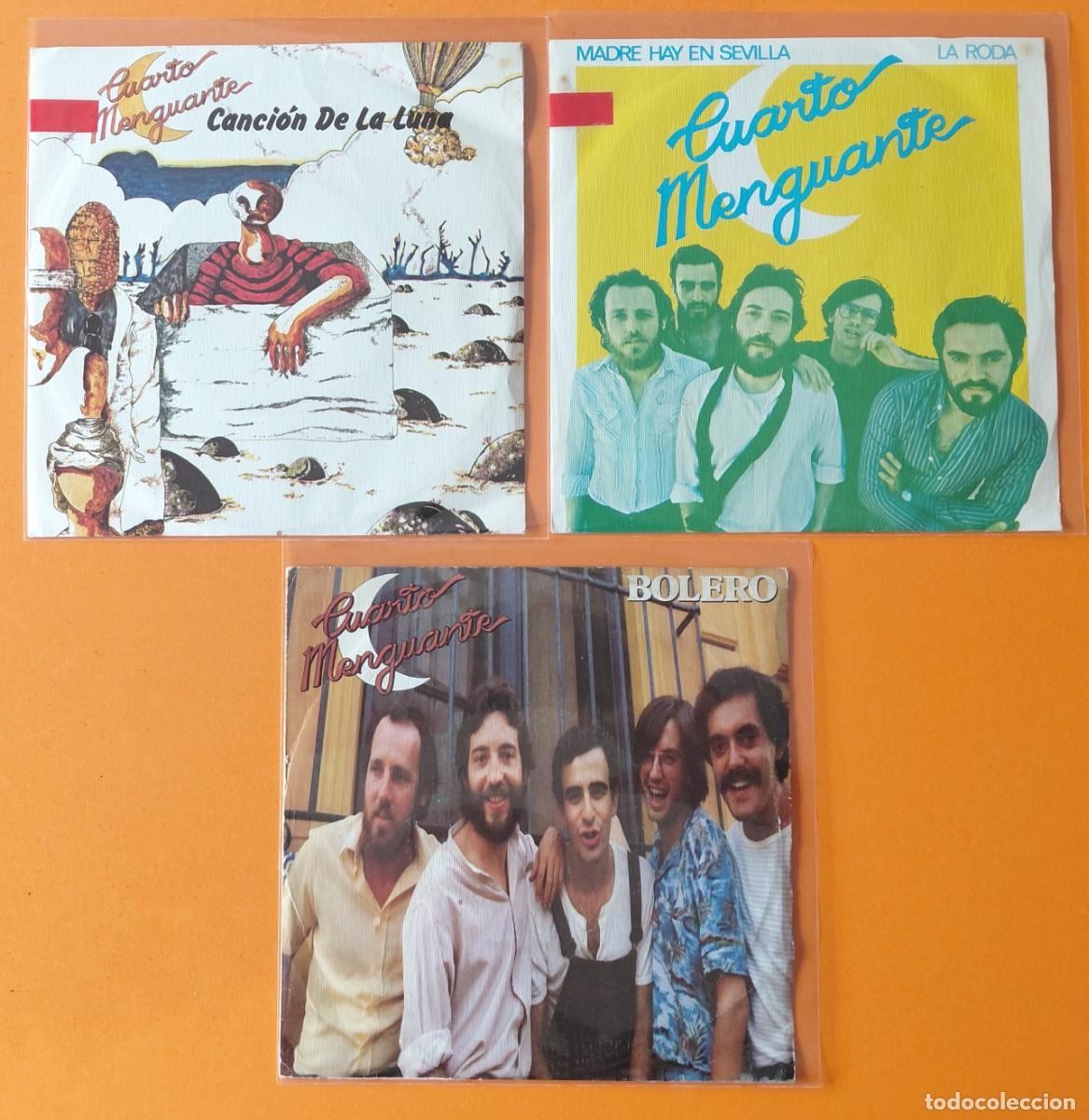 Discos de vinilo: CUARTO MENGUANTE LOTE 3 SINGLES MOVIEPLAY 1980/81