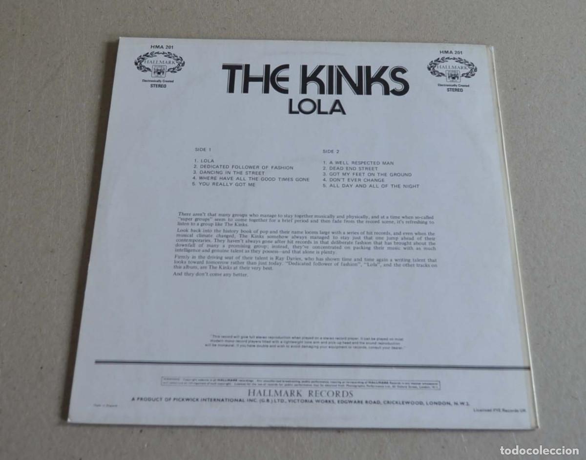 Discos de vinilo: THE KINKS - LOLA (ed. 1971) - Foto 2