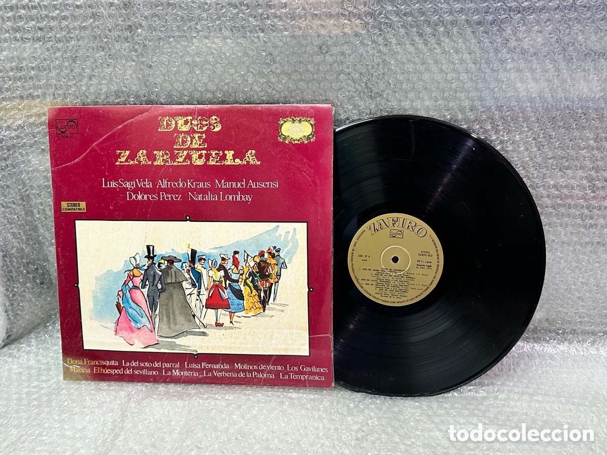 Disques de vinyle: Vinilo D&Uacute;OS DE zarzuela Luis Sagi Vela Alfredo Kraus Manuel Ausensi Dolores Perez Natalia Lombay