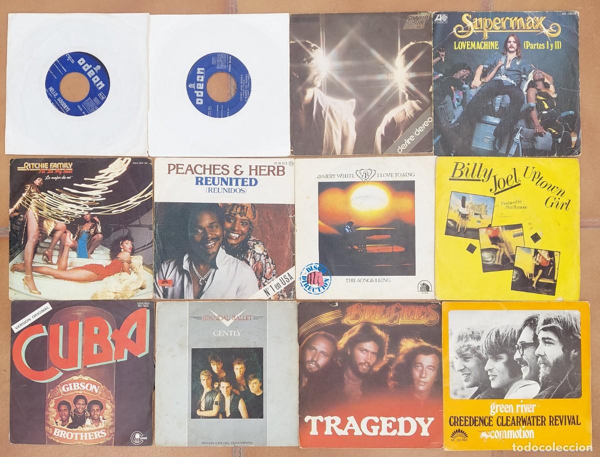 Discos de vinilo: 12 SINGLES INTERNACIONAL BEATLES,BEE GEES,CREEDENCE,BILLY JOEL,CREEDENCE,BARRY WHITE...VER FOTOS