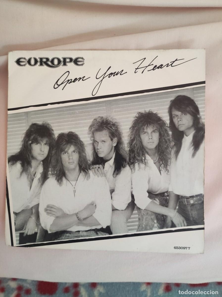Discos de vinilo: Europe - open your heart (single 7&rdquo; 1984 - edici&oacute;n epic 653097 7)