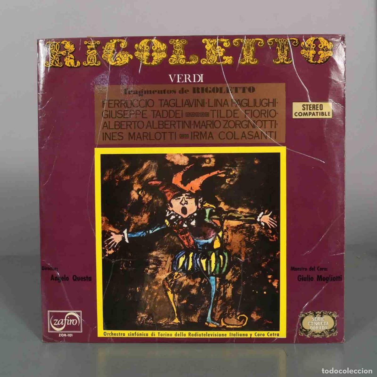 Discos de vinilo: LP. Fragmentos de Rigoletto - Giuseppe Verdi - Ferruccio Tagliavini, Lina Pagliughi, Giuseppe Tadde