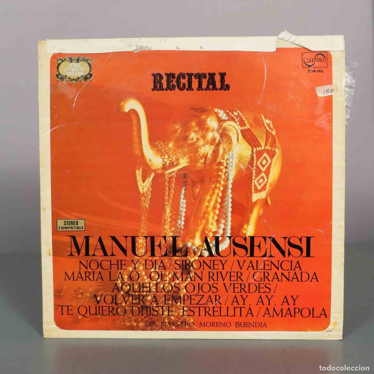 Discos de vinilo: LP. Recital - Manuel Ausensi - Director Maestro Moreno Buendia