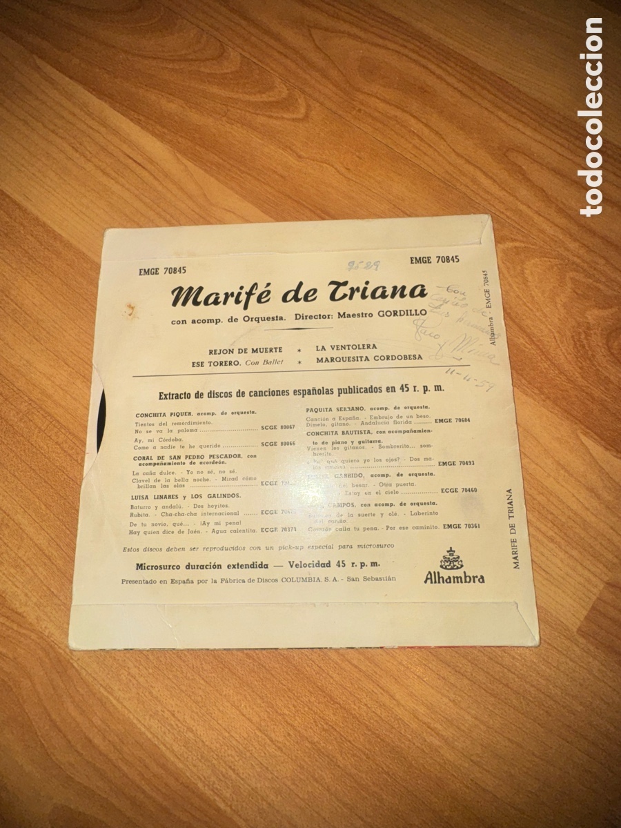 Discos de vinilo: Marife de Triana - Rej&oacute;n de muerte +3 - Foto 2