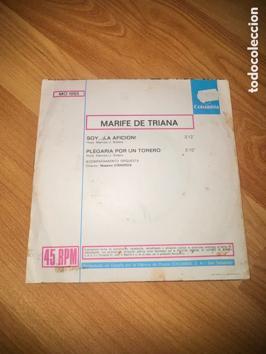 Discos de vinilo: Marife de Triana - Soy la afici&oacute;n +1 - Foto 2