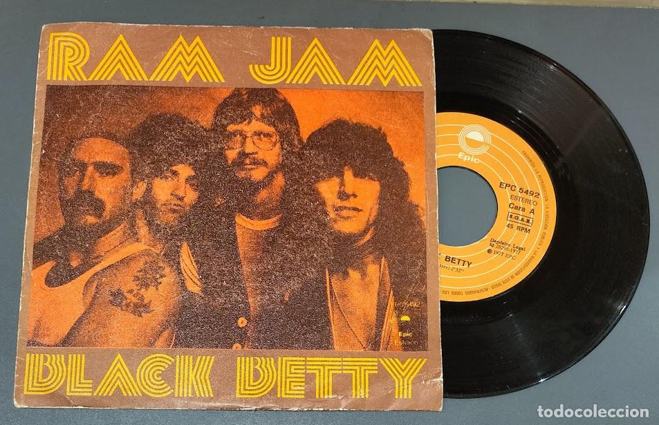 Discos de vinilo: Ram Jam - Black Betty - 7&rdquo; Single, Epic ref. EPC 5492. Ed. espa&ntilde;ola 1977.