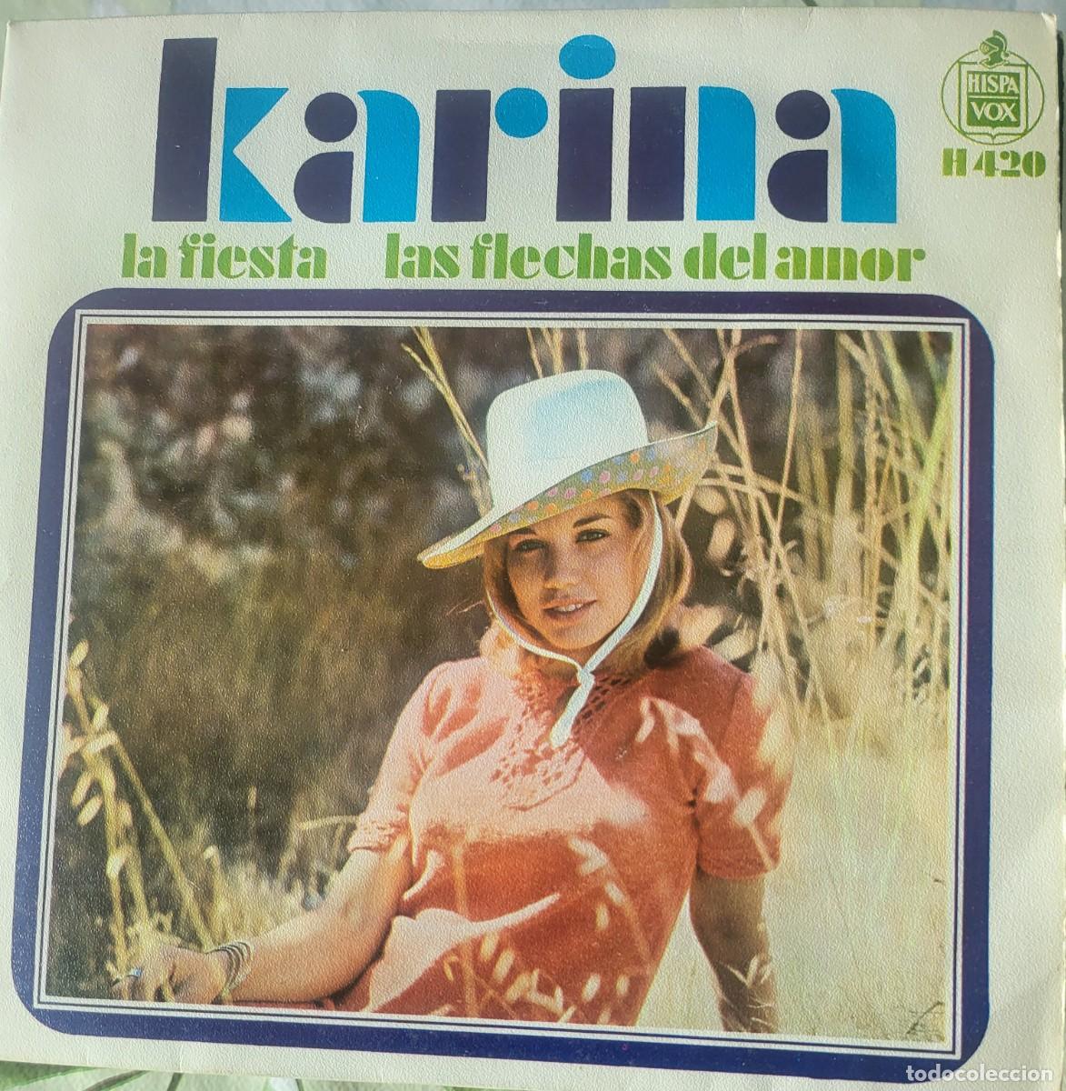 Discos de vinilo: Karina single sello Hispavox editado en Espa&ntilde;a a&ntilde;o 1968...