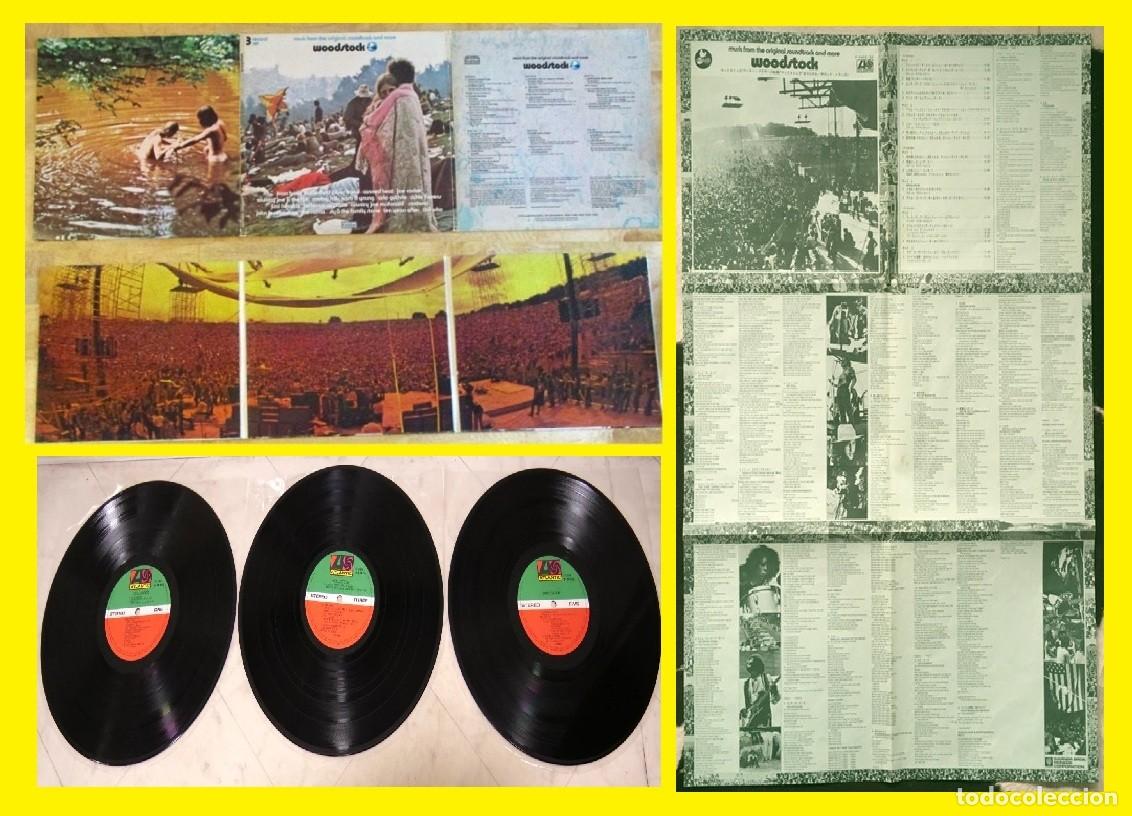 Discos de vinilo: WOODSTOCK FESTIVAL 70 TRIPLE LP, RARA 1&ordf; EDIT ORIG USA, HENDRIX, THE WHO, C.S.N.Y, SLY STONE, EX