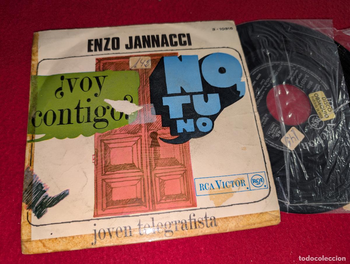 Discos de vinilo: ENZO JANNACCI &iquest;Voy contigo? /Joven telegrafista 7'' SINGLE 1968 RCA PROMO spain ESPA&Ntilde;A