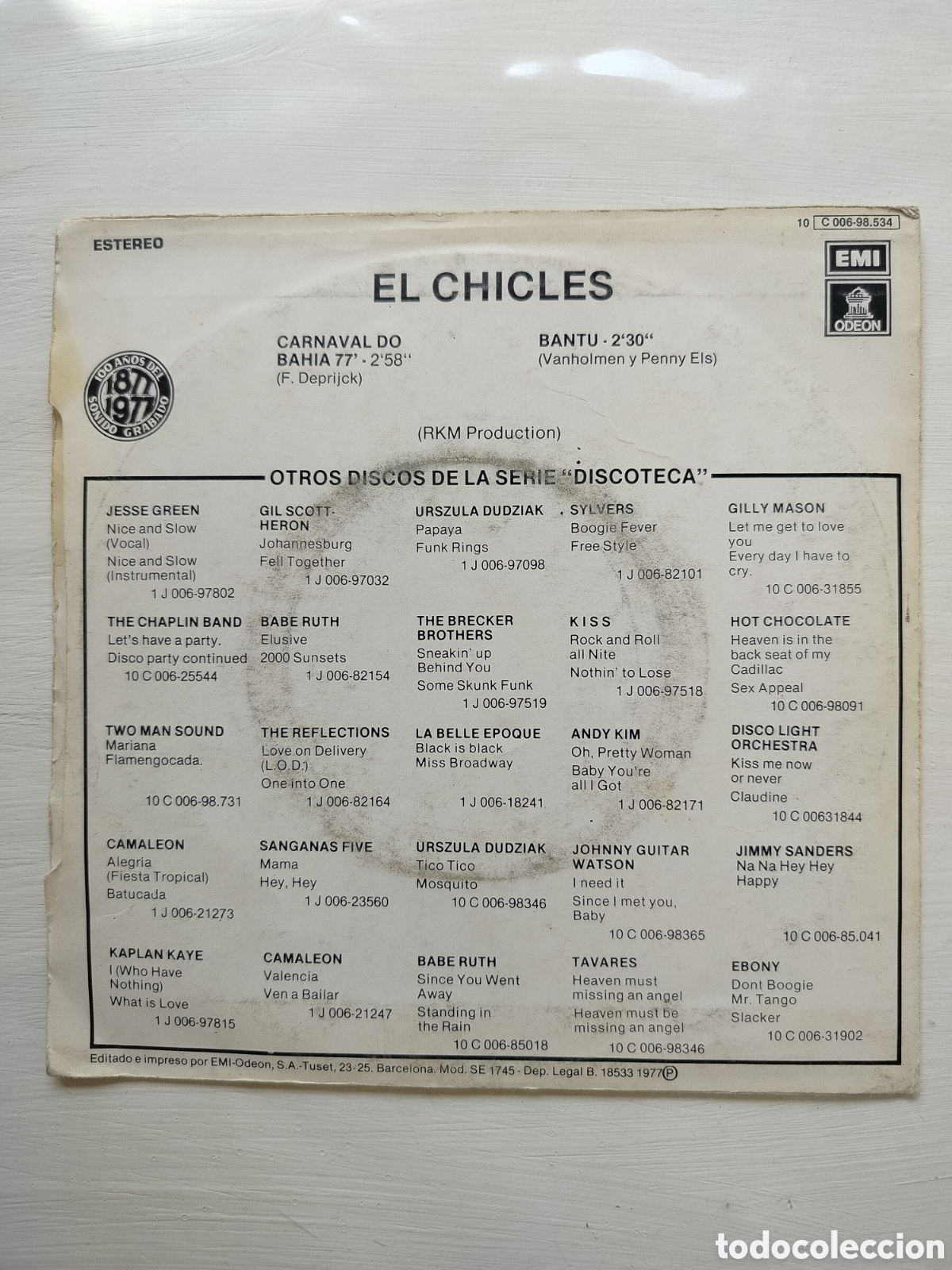 Discos de vinilo: El Chicles Single 1977 - Foto 2
