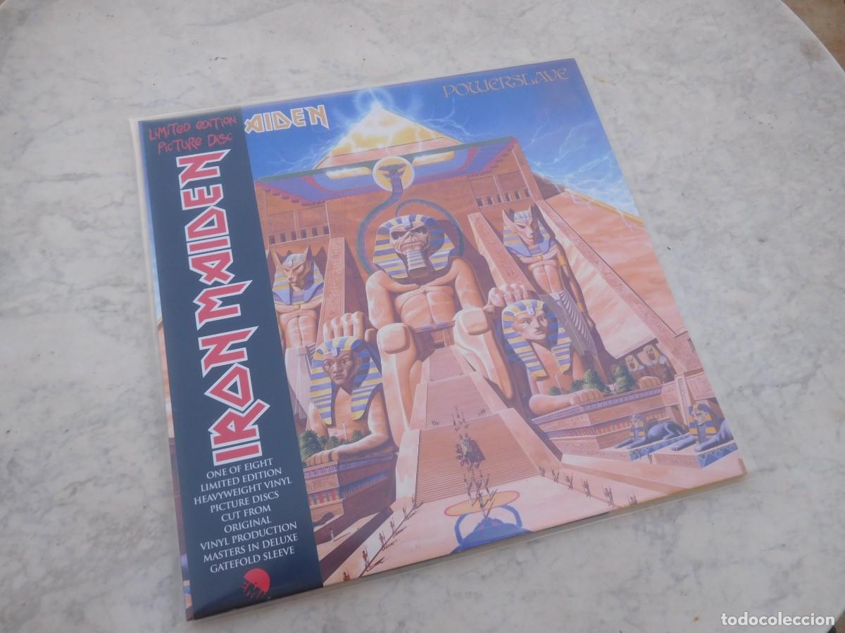 Discos de vinilo: Iron Maiden. LP. Powerslave. Picture disc 2013. Edici&oacute;n E.U. EMI 509999 72951 1 2